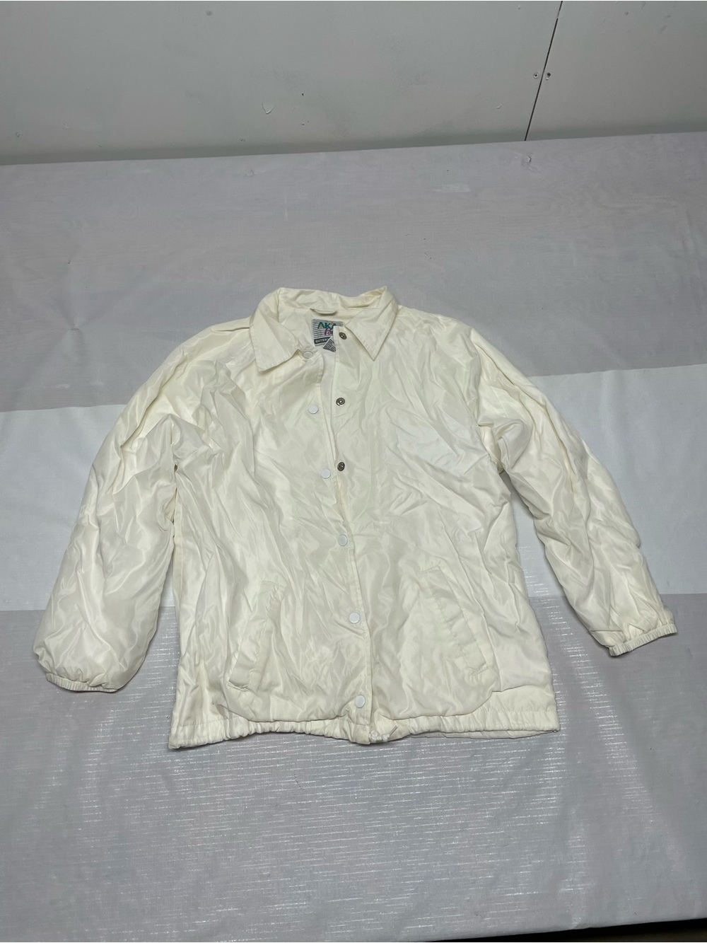 Women's Cream Puffer Jacket with Button Front Sz:Medium
